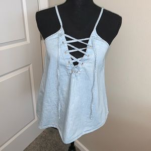 Light blue Jean like material tank top
